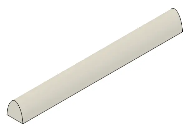 Semicircular Speed Bump 10 x 2 x 1cm
